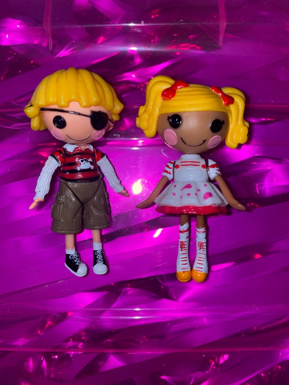 Lalaloopsy minis Spot Splatter Splash and Patch Treasure Chest dolls